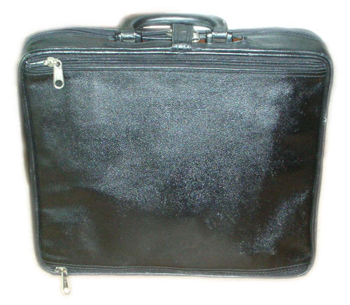 The Travelling-Desk&reg; in its optional black leather case