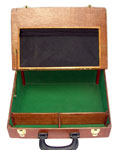 The Travelling-Desk&reg; open and empty, with a divider