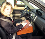 at the car