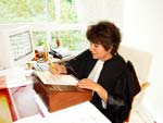 lawyer preparing for court